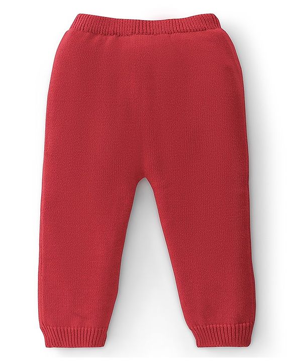 Babyhug Cotton Knit Full Sleeves Sweater Set With Cap - Red