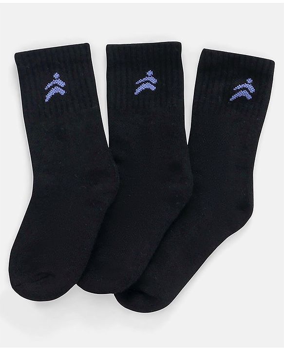 Pine Active Bamboo Blend Ankle Length Socks Logo Print Pack Of 3 - Black