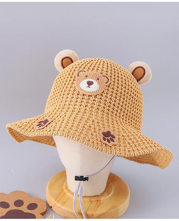 Kookie Kids Bucket Hat Bear Design Brown Diameter 18 cm Online in India,  Buy at Best Price from  - 14558417