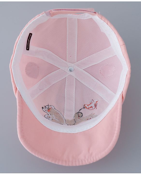 Babyhug Free Size Baseball Cap with Horn Design - Pink