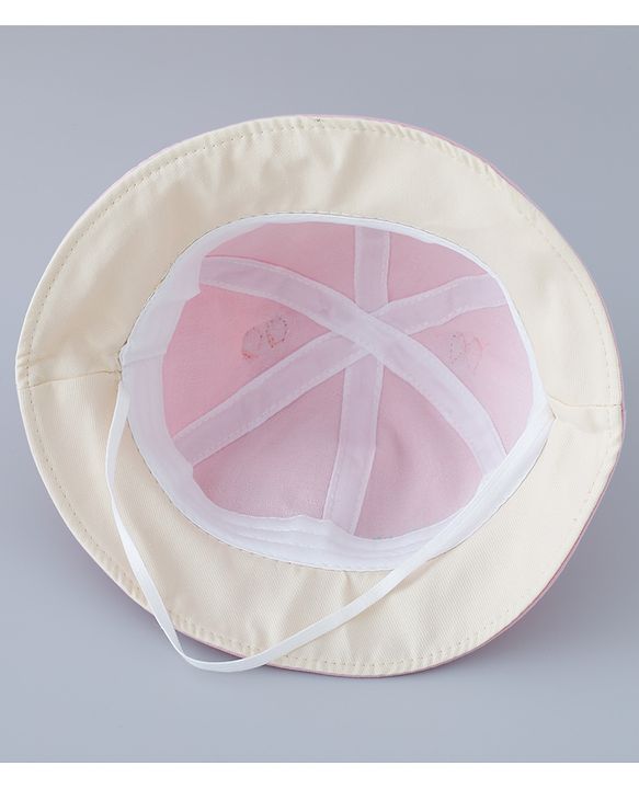 Babyhug Cotton Free Size Bucket Hat with Reindeer Applique - Pink