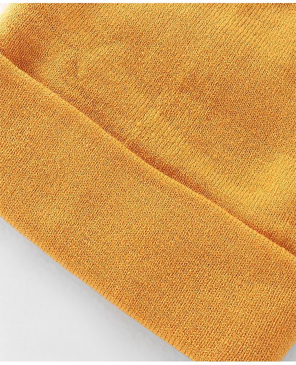 Pine Kids Knitted Solid Design Monkey Cap Navy Mustard Yellow - Diameter 11.5 cm