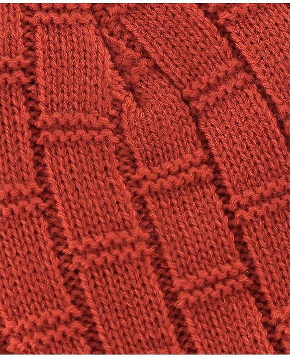 Pine Kids Cable Knit  Woollen Cap Orange - Diameter 12 cm