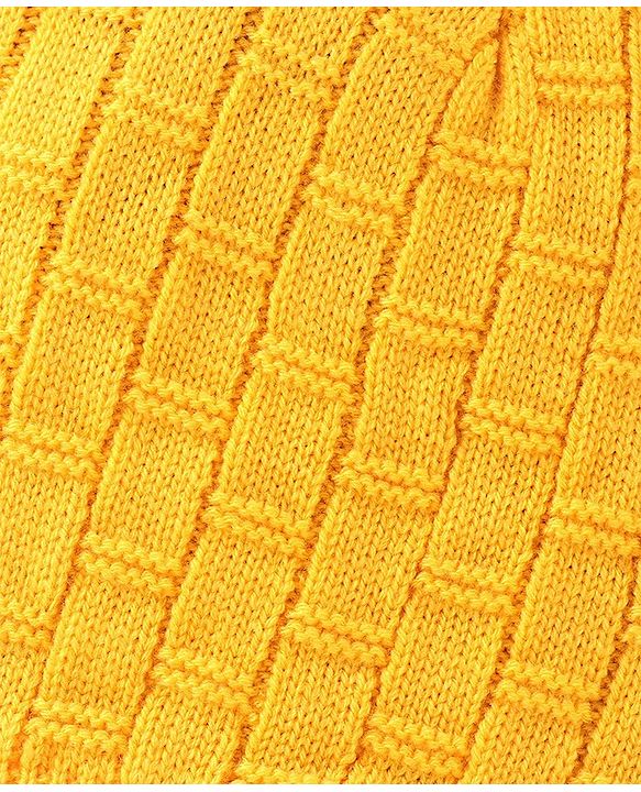 Pine Kids Cable Knit Woollen Cap Yellow - Diameter 14 cm