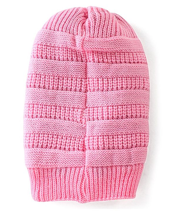 Pine Kids Knitted Woollen Cap Pink - Diameter 12.5 cm