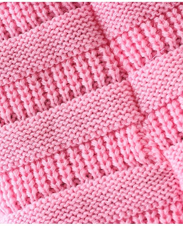 Pine Kids Knitted Woollen Cap Pink - Diameter 12.5 cm