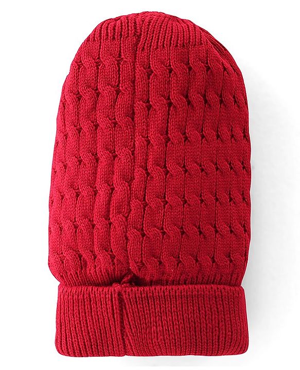 Pine Kids Woollen Beanie Cap Maroon - Diameter 11.5 cm