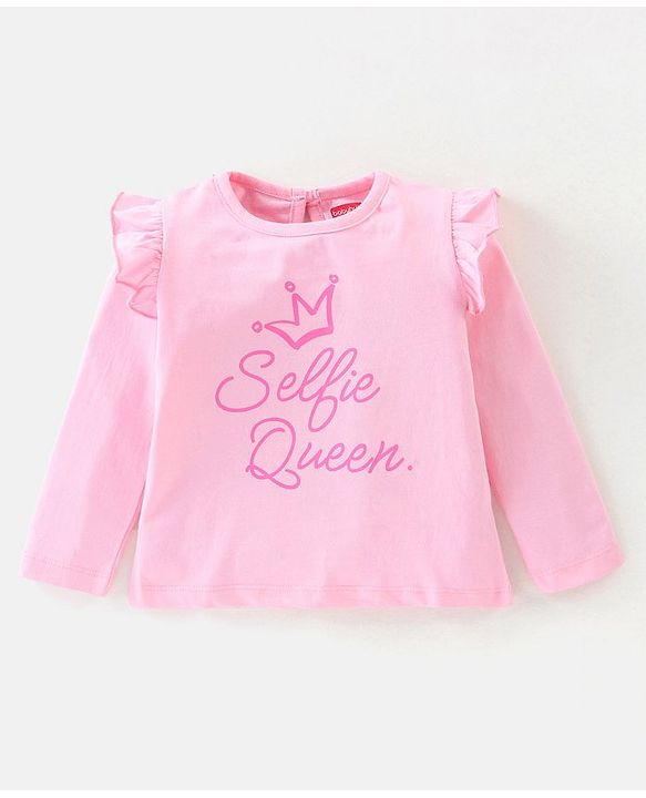 Babyhug 100% Cotton Knit Full Sleeves  Tops with Heart Graphics Pack of 3 -Multicolour