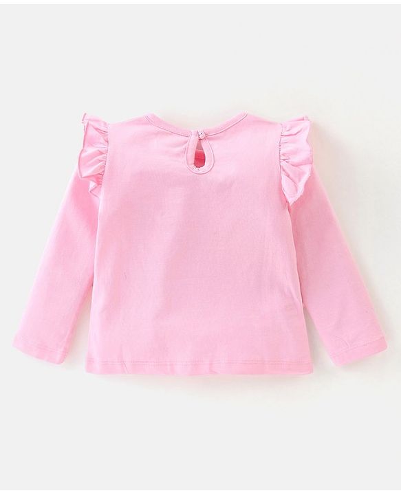 Babyhug 100% Cotton Knit Full Sleeves  Tops with Heart Graphics Pack of 3 -Multicolour