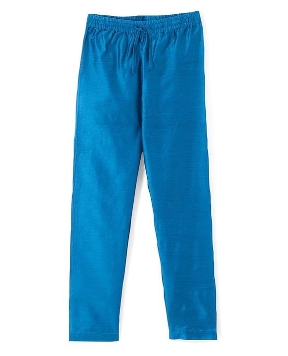 Pine Kids Full Sleeves Kurta Pyjama Set with Printed Bandi - Blue