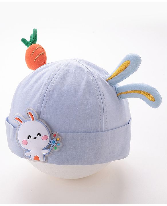 Babyhug Bucket Hat Bunny Applique -Blue
