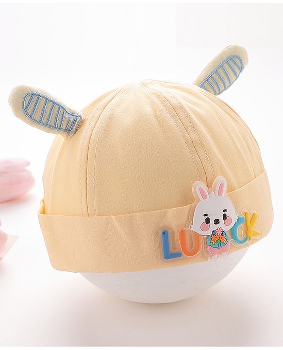 Babyhug Bucket Hat Bunny Applique -Yellow