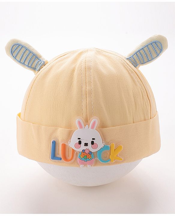 Babyhug Bucket Hat Bunny Applique -Yellow