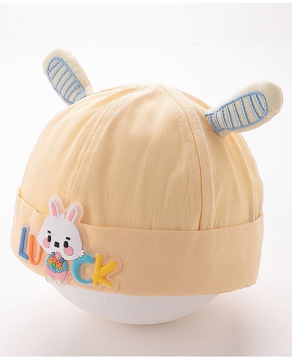 Babyhug Bucket Hat Bunny Applique -Yellow