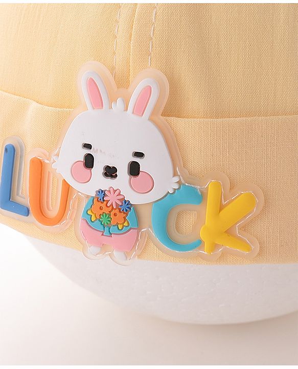Babyhug Bucket Hat Bunny Applique -Yellow