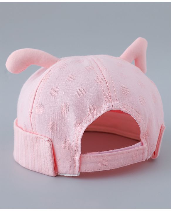 Babyhug Cotton Bucket Hat with Bunny Applique - Pink