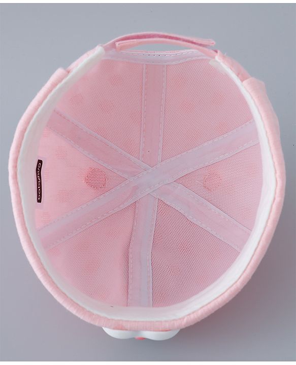 Babyhug Cotton Bucket Hat with Bunny Applique - Pink