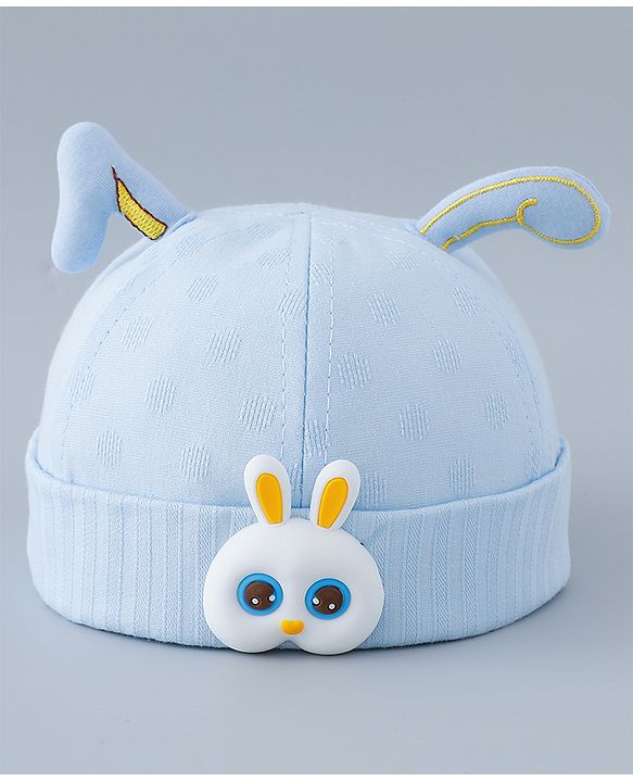 Babyhug Cotton Bucket Hat with Bunny Applique - Pink