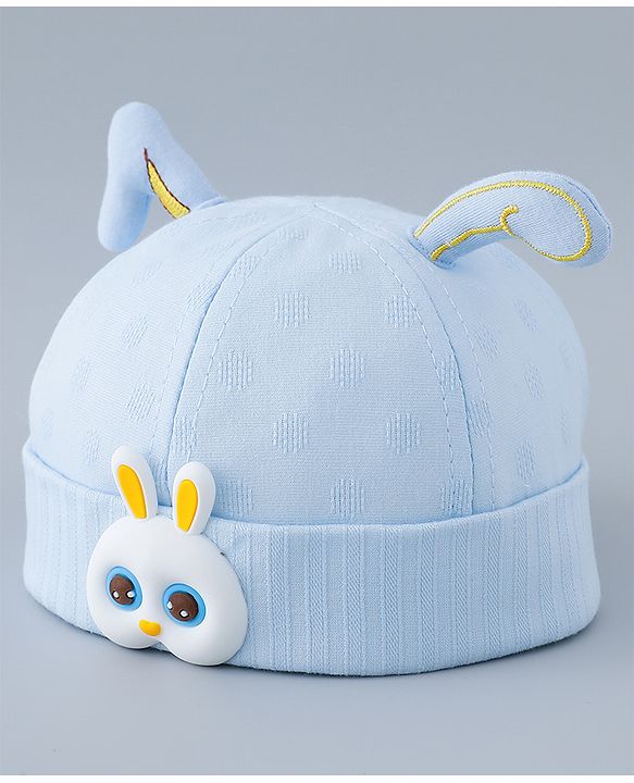 Babyhug Cotton Bucket Hat with Bunny Applique - Pink