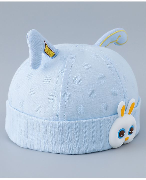 Babyhug Cotton Bucket Hat with Bunny Applique - Pink