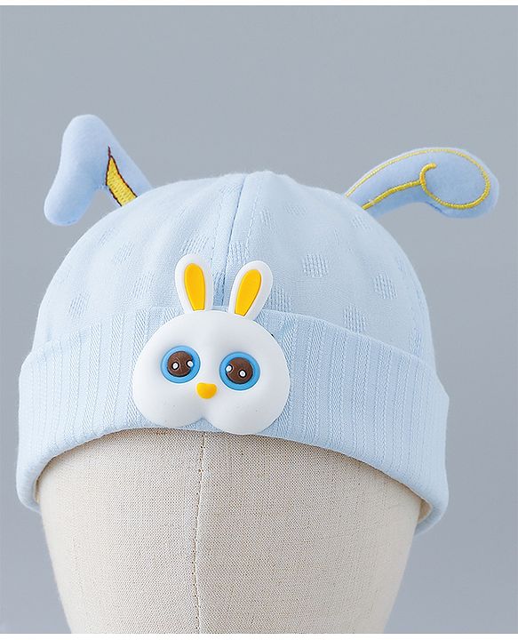 Babyhug Cotton Bucket Hat with Bunny Applique - Pink