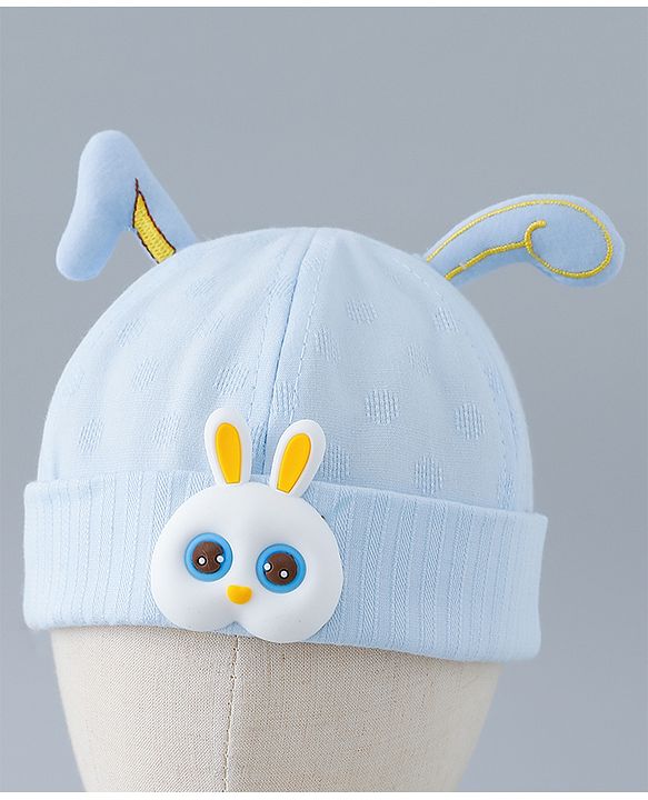 Babyhug Cotton Bucket Hat with Bunny Applique - Pink