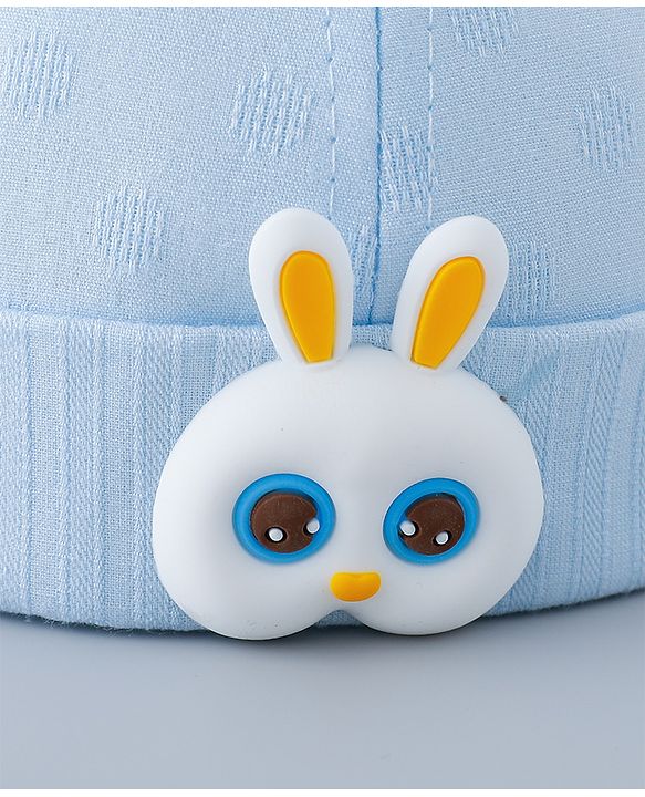 Babyhug Cotton Bucket Hat with Bunny Applique - Pink