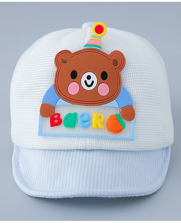 Babyhug Baseball Cap Bear Design Blue - Diameter 16.5 cm
