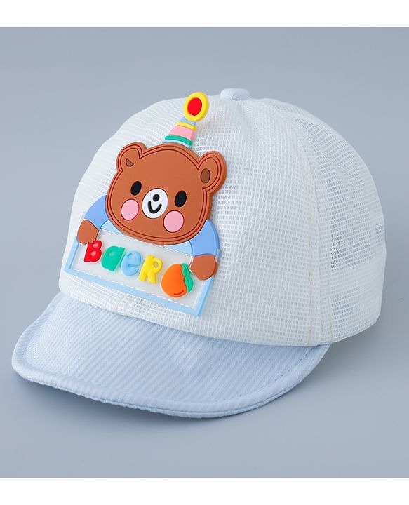 Babyhug Baseball Cap Bear Design Blue - Diameter 16.5 cm