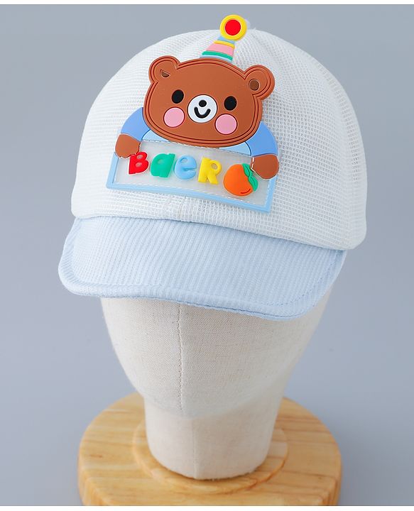 Babyhug Baseball Cap Bear Design Blue - Diameter 16.5 cm