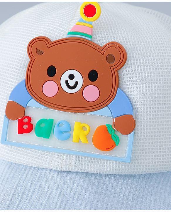 Babyhug Baseball Cap Bear Design Blue - Diameter 16.5 cm