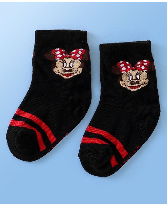 Cute Walk Disney By Babyhug Anti Bacterial Ankle Length Socks Minnie Mouse Design Pack Of 3 - Multicolour