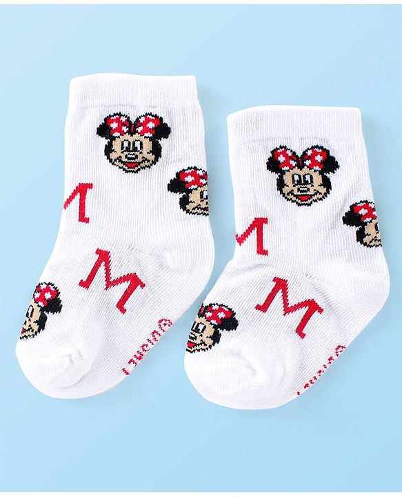 Cute Walk by Babyhug Antibacterial Ankle Length Socks Minnie Mouse Design Pack of 3- Multicolour