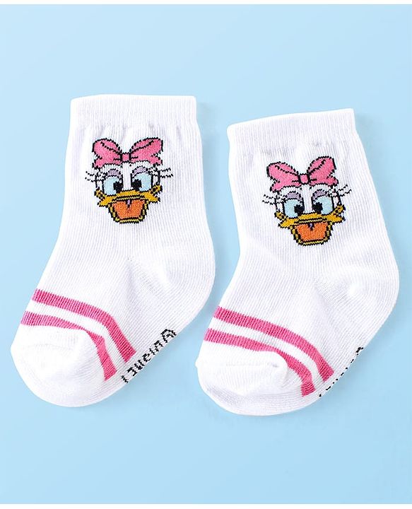 Cute Walk by Babyhug Antibacterial Ankle Length Socks Minnie Mouse Design Pack of 3- Multicolour