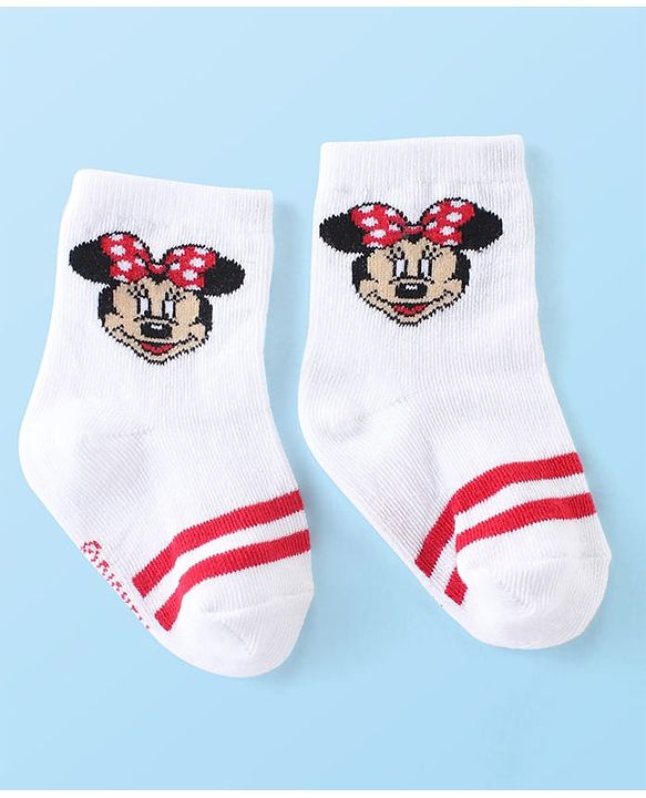 Cute Walk by Babyhug Antibacterial Ankle Length Socks Minnie Mouse Design Pack of 3- Multicolour