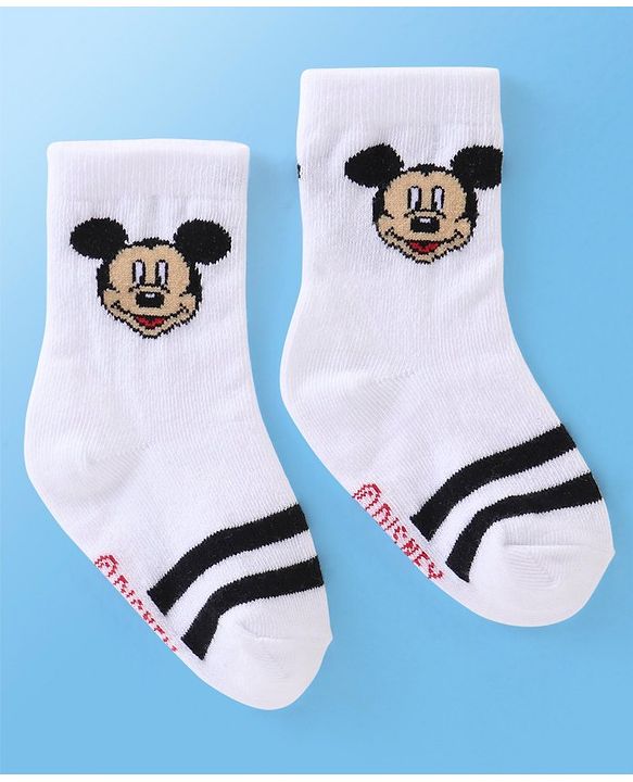 Cute Walk Disney By Babyhug Anti Bacterial Ankle Length Socks Mickey Mouse Design Pack Of 3 - Multicolour