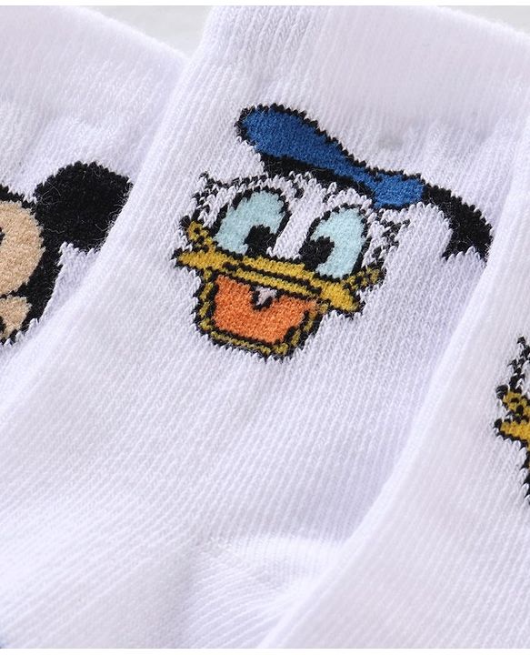Cute Walk Disney By Babyhug Anti Bacterial Ankle Length Socks Mickey Mouse Design Pack Of 3 - Multicolour