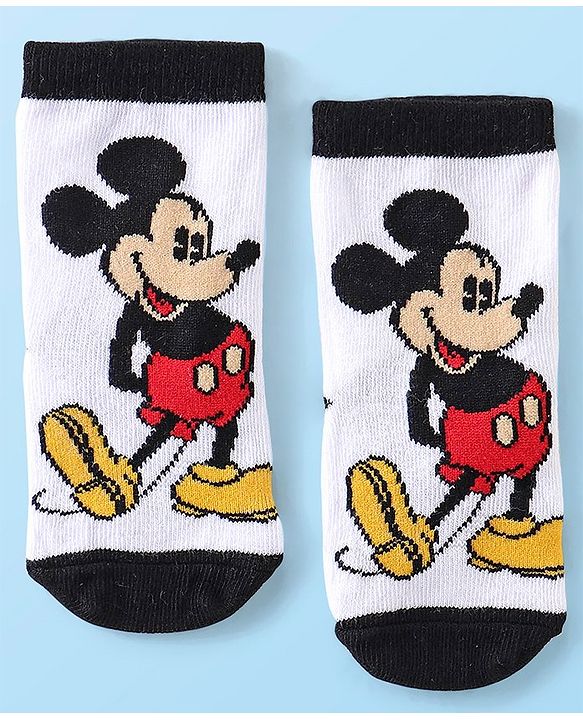 Cute Walk Disney By Babyhug Anti Bacterial Ankle Length Socks Mickey Mouse & Friends Design Pack Of 3 - Multicolour