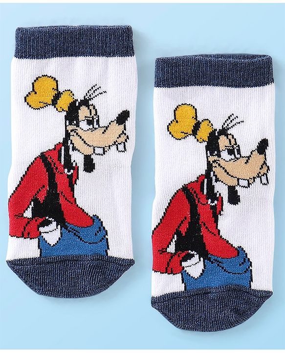 Cute Walk Disney By Babyhug Anti Bacterial Ankle Length Socks Mickey Mouse & Friends Design Pack Of 3 - Multicolour