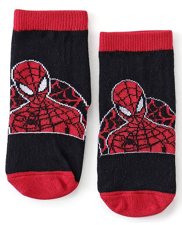 Cute Walk Disney By Babyhug Anti Bacterial Ankle Length Socks Spiderman Design Pack Of 3 - Multicolour