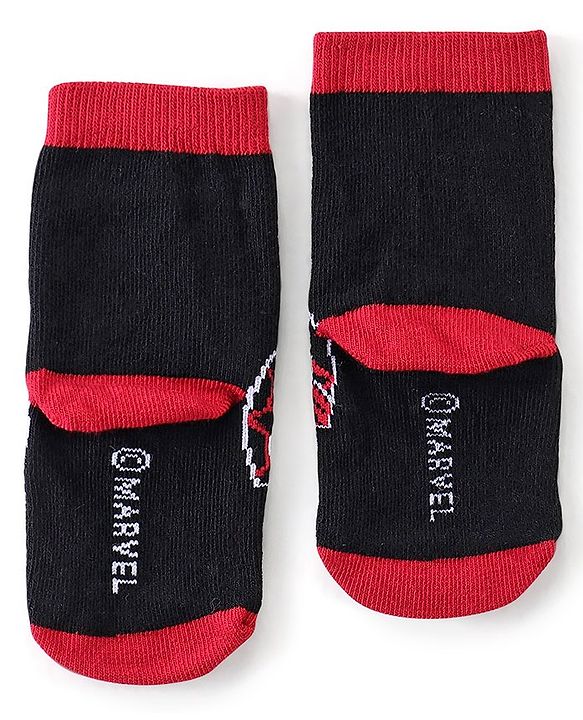 Cute Walk Disney By Babyhug Anti Bacterial Ankle Length Socks Spiderman Design Pack Of 3 - Multicolour