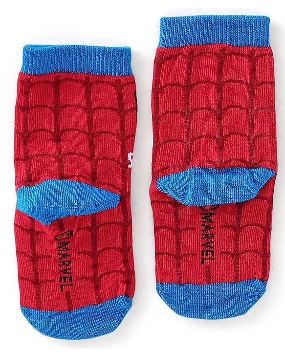 Cute Walk Disney By Babyhug Anti Bacterial Ankle Length Socks Spiderman Design Pack Of 3 - Multicolour