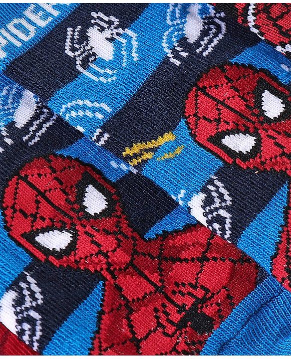 Cute Walk Disney By Babyhug Anti Bacterial Ankle Length Socks Spiderman Design Pack Of 3 - Multicolour