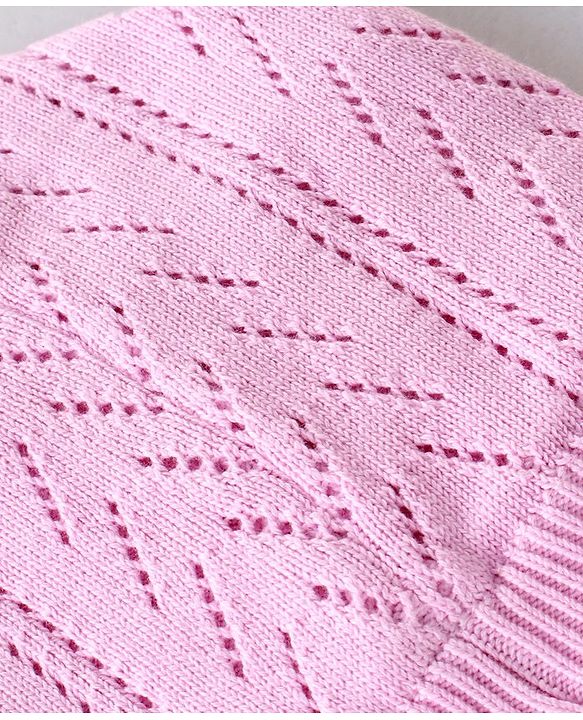 Babyhug 100% Cotton Knit Woollen Caps - Pink