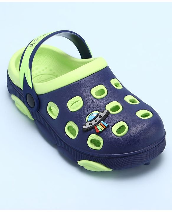 Pine Kids Clogs Spaceship Patch - Blue