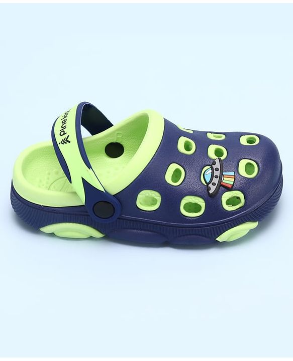 Pine Kids Clogs Spaceship Patch - Blue