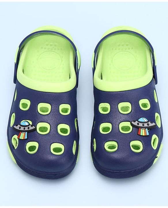 Pine Kids Clogs Spaceship Patch - Blue