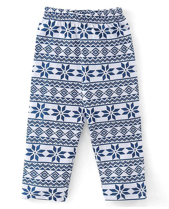 Babyhug Cotton Single Jersey Knit Full Sleeves Night Suit Bear Print - Blue