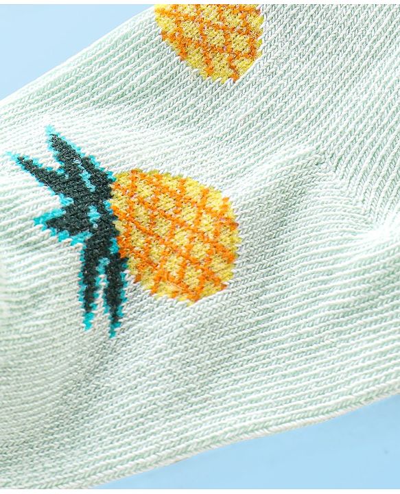 Cute Walk by Babyhug Anti-Bacterial Ankle Length Fruits Designed Socks Pack of 3 - Multicolour