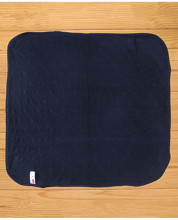 Babyhug Terry Knit  Towel Star Print L 76 X B 76 cm- Navy Blue